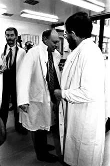 Neil Kinnock during a visit to Tyneisde 9 January 1987 - Neil donned a