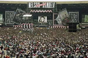 Watching Prints: Nelson Mandela 70th Birthday Tribute Concert at Wembley Stadium in London 11th June 1988
