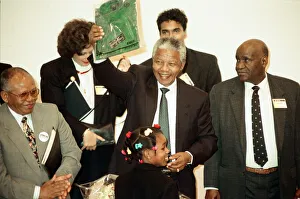 00479 Prints: Nelson Mandela at the Hansdworth Leisure Centre in Handsworth, Birmingham