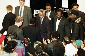 Nelson Mandela at the Hansdworth Leisure Centre in Handsworth, Birmingham