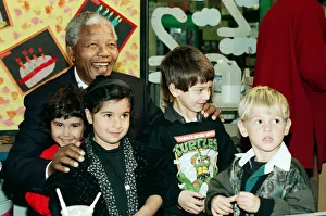 President Prints: Nelson Mandela visits the Nelson Mandel school in Sparkbrook during his visit to