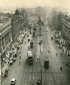 Nelson Pillar in O Connell Street, Dublin lies in the way of traffic December