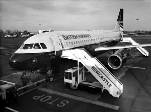 Business Travel Prints: A new 50m British Airways Airbus A320 aircraft at Newcastle Airport