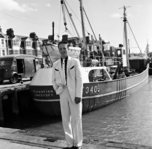 A new craze - Fancy suits worn by trawler fishermen at Lowestoft, Suffolk