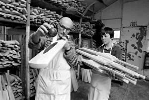 Factories Prints: New Cricket bat. Ted Jolly 62. The new Revolutionary
