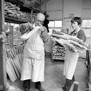 Factories Prints: New Cricket bat. Ted Jolly 62. The new Revolutionary