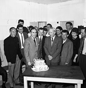 Goodbye Prints: New England manager Alf Ramsey is presented with an electric tea maker as he is given a