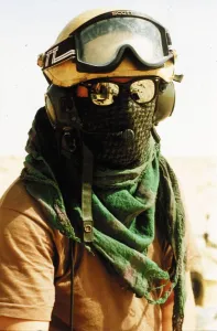 Goggles Prints: The new face of war in the 1990 s. This British tank driver was a member of the 1st
