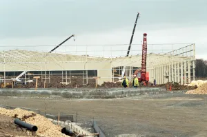 00670 Prints: The new factory for Samsung under construction at Wynyard Business Park. 14th March 1995
