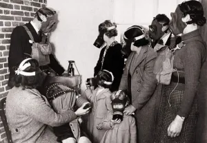 Gas Masks Prints: New gas chamber for testing gas masks on the roof of the guildhall in Kingston Upon