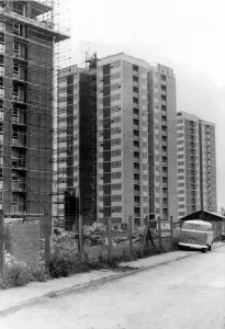 Cityscapes Prints: The new high rise flats under construction in Walker at the junction of Church Street