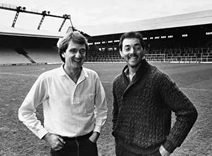Goalkeeper Prints: New Liverpool goalkeeper Bruce Grobbelaar poses at Anfield with club captain Phil