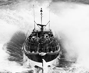 Marine Prints: The new Penlee lifeboat launched with a new crew in the Cornish village of Mousehole