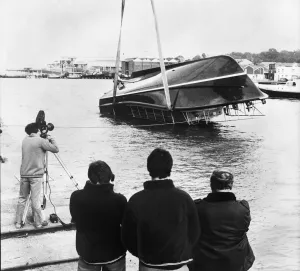 01507 Prints: The new Penlee lifeboat Mabel Alice was capsized yesterday in front of some of itOs