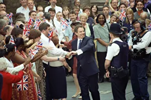 01505 Prints: New Prime Minister Tony Blair outside 10 Downing Street after the Labour Party had won