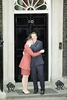 01505 Prints: New Prime Minister Tony Blair with his wife Cherie outside 10 Downing Street after