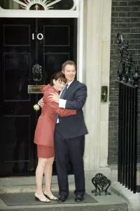 01505 Prints: New Prime Minister Tony Blair with his wife Cherie outside 10 Downing Street after