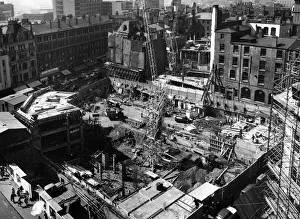 Building Site Prints: The new Rackhams building being constructed at the corner of Corporation Street