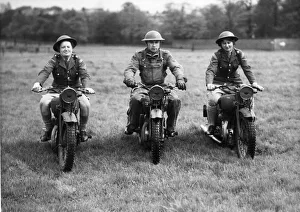 New recruits of the Auxiliary territorial Service (ATS) motor cycle section training as