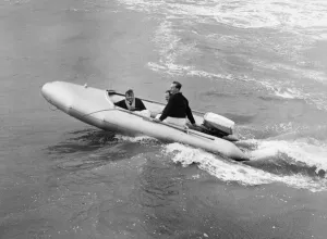 Safety Prints: A new rescue craft was tested at Littlehampton, Sussex, Wednesday 17th April, 1963
