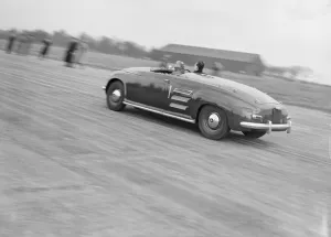 New Rover gas turbine car tested at Silverstone By C Wilkes with T R Bell as passenger