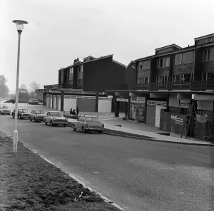 New shopping centre, near Prospect Park, Reading, Berkshire. 14th February 1967
