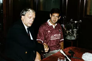 01414 Collection: New signing Graeme Hogg with Hearts Manager Wallace Mercer at Tynecastle in Edinburgh