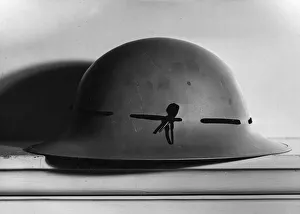 01445 Prints: The new steel helmet for use by civilians as announced by Herbert Morrison in the House