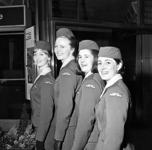 Stewardesses Prints: New uniforms for B. E. A stewardesses. 21st October 1963