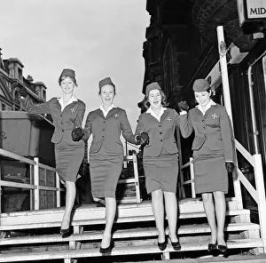 New uniforms for B. E. A stewardesses. 21st October 1963