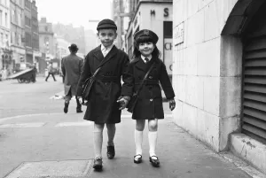 Schoolchildren Prints: New uniforms to return to school after half term break 7th February 1967