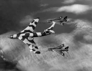 Tanker Prints: The new Victor tanker is seen refueling two of BritainOs faster-than-sound lighting