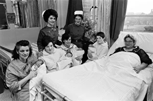 Some of the New Year babies and their mothers at Dudley Road Hospital today