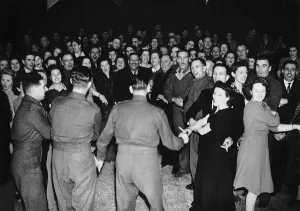 New Year Celebrations 1946 The Scots guards celebrating on New Years Eve