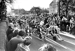The New Years Day Blackbird Inn wheelbarrow race for charity in Ponteland on 1st January