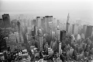 New York skyline seen from the top of the Empire State Building 25th January 1970