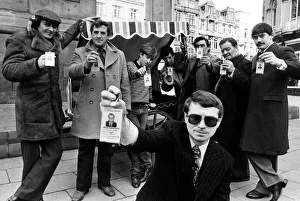 Newcastle barrow boys with their licences for legal trading in the city centre on 26th