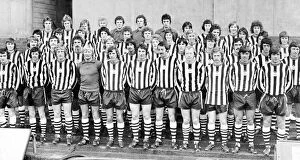 Team Collection: Newcastle United Football Club pose for a squad photograph ahead of the 1974 - 1975