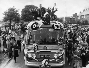 Celebrating Prints: Newcastle United Homecoming after winning 1969 Inter-Cities Fairs Cup