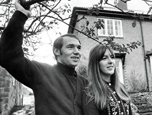 Newcastle United player Bryan Pop Robson with his wife Maureen 12 November 1969
