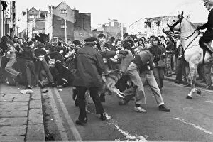 Images Dated 24th February 1979: Newcastle United v Sunderland 24 February 1979 - Fans and police clash on Neville Street