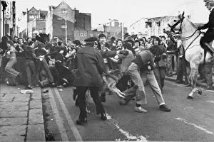 Horses Prints: Newcastle United v Sunderland 24 February 1979 - Fans and police clash on Neville Street