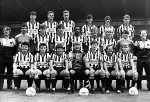 Newcastle Uniteds first team squad pictured in their new strips at the St