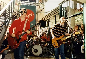 00536 Prints: Newport s, 60ft Dolls, in concert at the Virgin Store in Queen Street, Cardiff, Wales