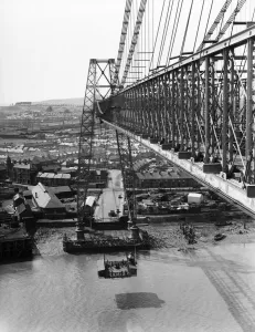 Newport Transporter Bridge, a transporter bridge which crosses the River Usk in Newport