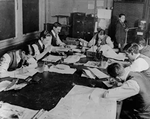 News staff as work in the sub editors room at the Daily Mirror offices in Gerladine House