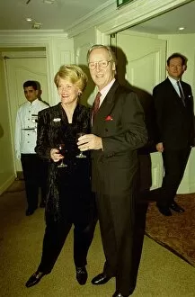 Images Dated 7th December 1998: Nicholas Parsons Actor / TV Presenter December 98 With his wife at the Variety Club