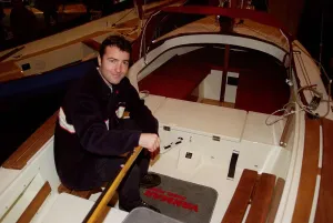 Motor Boat Prints: Nick Berry actor January 1999 at the Boat Show at Londons Earls Court