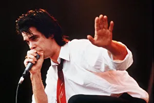 Nick Cave Australian on stage 1990 Nick Cave And The Bad Seeds