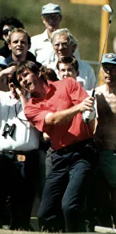 Nick Faldo Golf in action chipping the ball at the British Open Golf championship